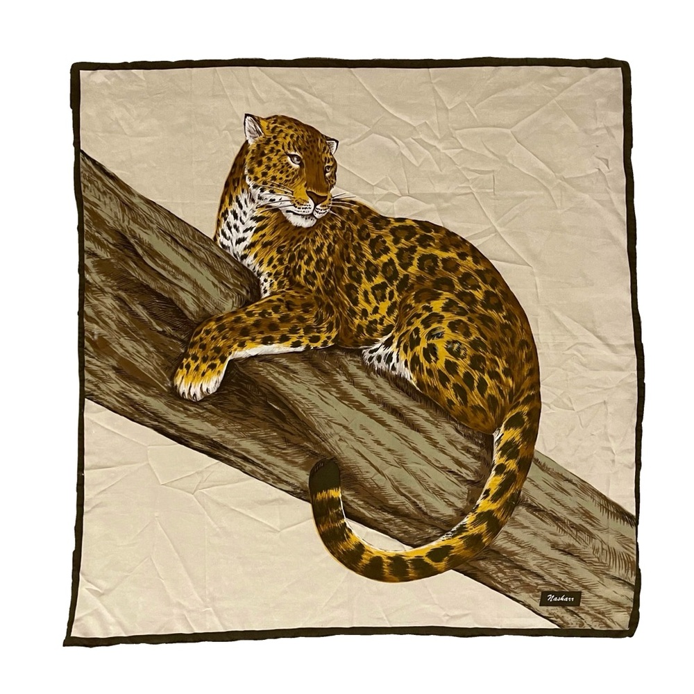 Vintage Scarves by Nasharr Scarf Cheetah Leopard Jungle Cat Wild Animal